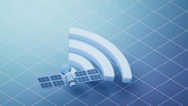 Loop Animation Wireless Network Technology Wifi Sign Rendering — стоковое видео