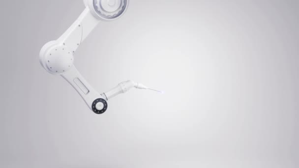 白い背景 3Dレンダリングを持つ機械的な腕 — ストック動画