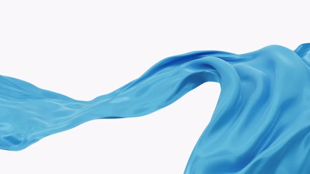 Flowing Blue Wave Cloth Alpha Channel Rendering — Stockvideo