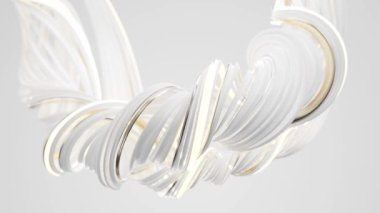 Abstract loop flowing curve lines, 3d rendering.
