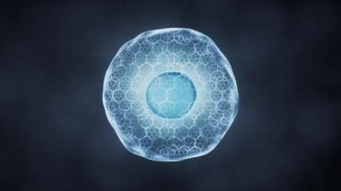 Biological cell with thin film, 3d rendering.