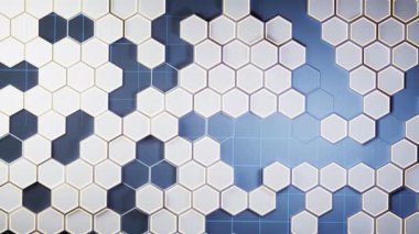 Metallic hexagon material background, 3d rendering.