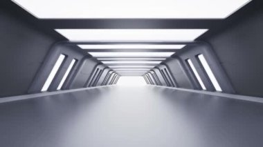 Fütürist biçimli boş tünel, 3D görüntüleme.