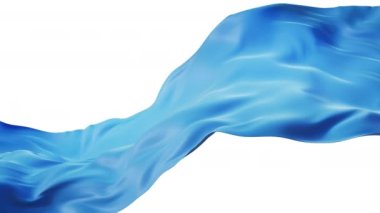 Akan mavi kumaş arkaplan alfa kanalı, 3d görüntüleme.