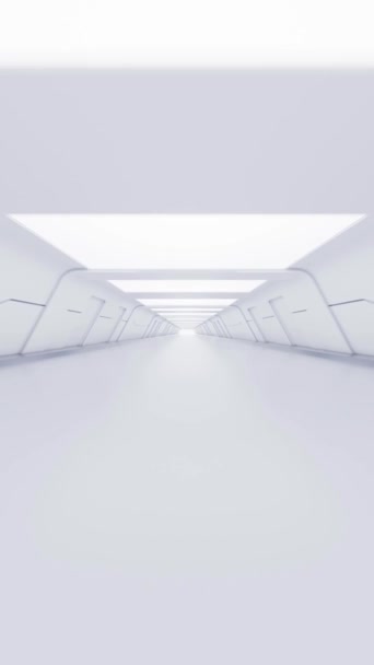 Pusty Biały Tunel Kanałem Alfa Końcu Renderowanie — Wideo stockowe