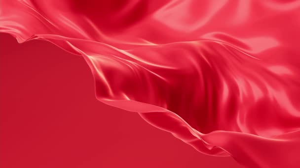 Fließend Rotes Tuch Hintergrund Rendering — Stockvideo