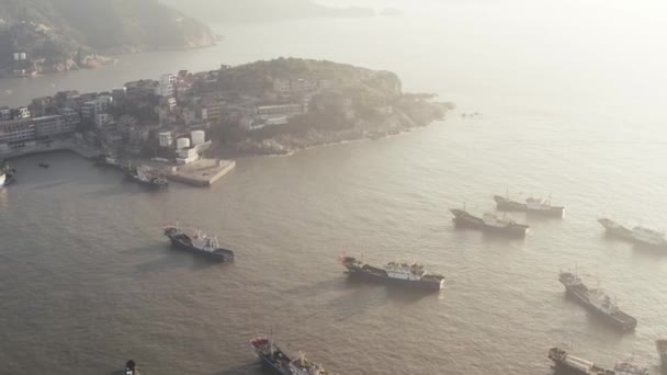 Porto Balneare Con Case Residenziali Intorno Taizhou Zhejiang — Video Stock