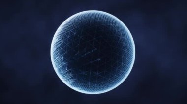 Parlayan çizgilere sahip dijital küre yapısı, 3d biçimlendirmesi.