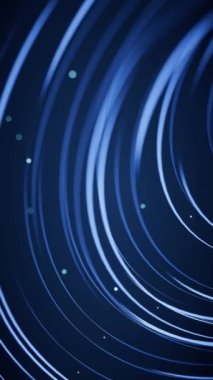 Flowing curves with glowing neon lines, 3d rendering.