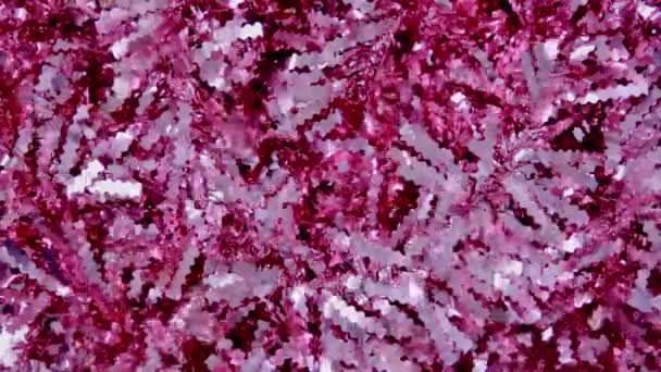 Pink shiny sparkling tinsel background — Stock Video
