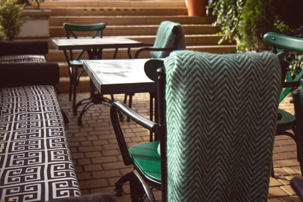 Gemütliche Und Schöne Café Terrasse Restaurant Mit Schöner Terrasse — Stockfoto