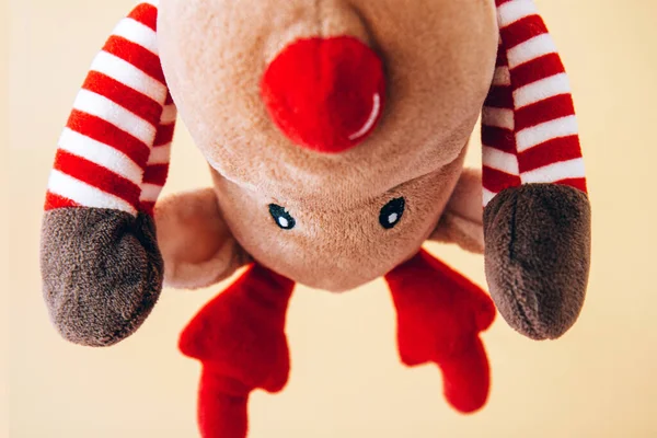 Weihnachtshirsch Auf Goldenem Grund Frohe Weihnachten Und Frohe Feiertage Grußkarte — Stockfoto