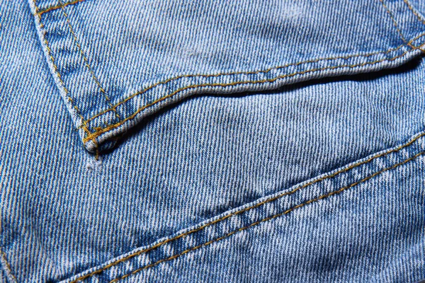 Tasca Jeans Blu Sfondo Astratto Sfondo Drappeggiato Tessuto Jeans Classico — Foto Stock