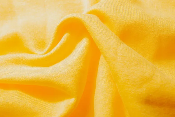 Cobertor Brilhante Amarelo Macio Fofo Leve Textura Algodão Fundo Têxtil — Fotografia de Stock