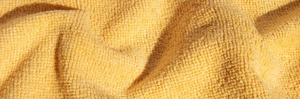 Bright Yellow Soft Fluffy Light Blanket Texture Cotton Textile Background — 스톡 사진