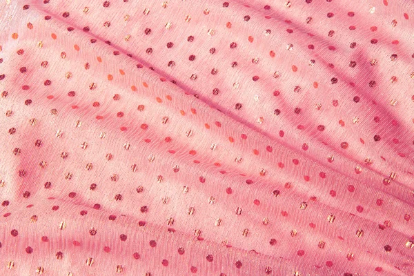 Gyönyörű Meztelen Rózsaszín Tüll Fényes Gyöngyök Háttér Rózsaszín Porszerű Szövet — Stock Fotó