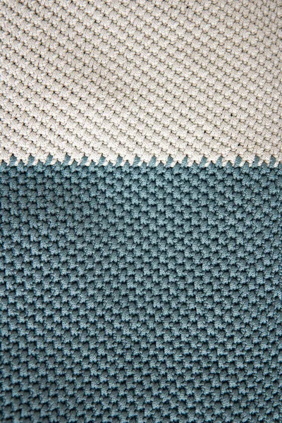 Beautiful Knitted Grey White Fabric Background Copy Space Needlework Background — Stok fotoğraf
