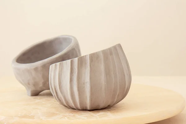 Ceramic Crockery Craft Pottery Cups Handicraft Clay Earthenware Bowls Artisan — Stock Photo, Image