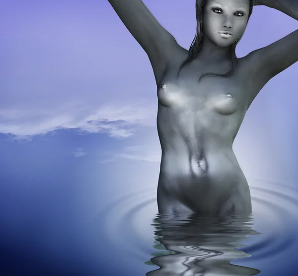 Woman in water — Stock Photo, Image