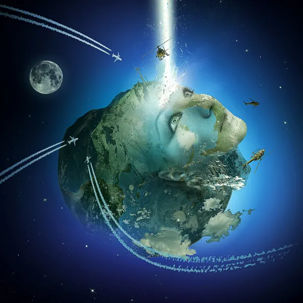 Global Awakening. Calibration of the Earth — Stock Photo, Image