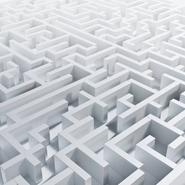 Gri Labirynth labirentinin 3D görüntüsü