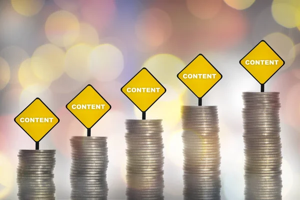 Geld Verdienen Met Content Marketing Concept Het Verdienen Van Groei — Stockfoto