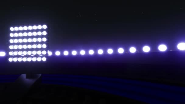 スポーツスタジアムの背景 点滅灯 スタジアムの照明 3Dレンダリングを光る — ストック動画
