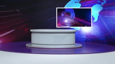 3D Sanal TV Stüdyo Haberleri, TV Wall3D Sanal Haber Stüdyosu Arkaplan Döngüsü