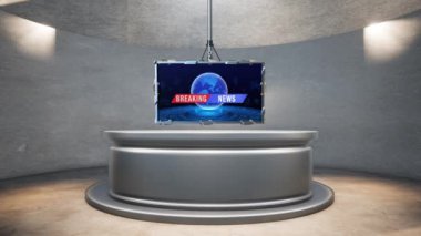 3D Sanal TV Stüdyo Haberleri, TV Wall3D Sanal Haber Stüdyosu Arkaplan Döngüsü