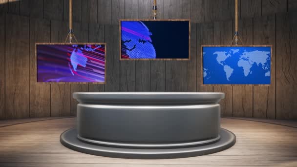 Virtual Studio News Wall Virtual News Studio Background Loop — Stock Video