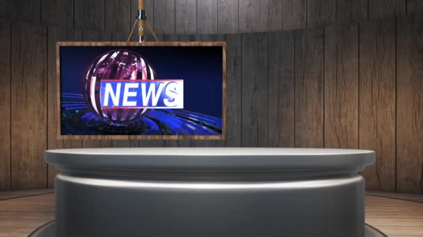 Virtual Studio Noticias Pared Virtual News Studio Lazo Fondo — Vídeo de stock