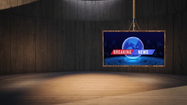 Virtual Studio News Wall Virtual News Studio Φόντο Βρόχο — Αρχείο Βίντεο