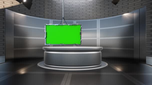 Virtual Studio News Wall Virtual News Studio Фоновая Петля — стоковое видео