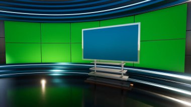 3D Sanal TV Stüdyo Haberleri, TV Wall3D Sanal Haber Stüdyosu Arkaplanı _ 3D Görüntüleme