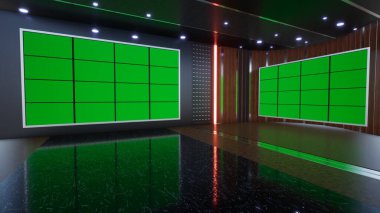 3D Sanal TV Stüdyo Haberleri, TV Wall3D Sanal Haber Stüdyosu Arkaplanı _ 3D Görüntüleme