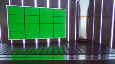 3D Sanal TV Stüdyo Haberleri, TV Wall3D Sanal Haber Stüdyosu Arkaplanı _ 3D Görüntüleme