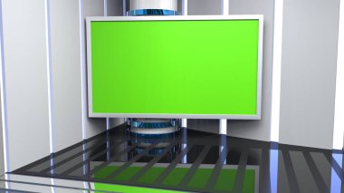 3D Sanal TV Stüdyo Haberleri, TV Wall3D Sanal Haber Stüdyosu Arkaplanı _ 3D Görüntüleme
