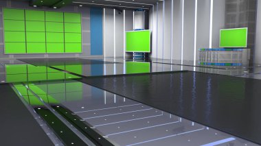 3D Sanal TV Stüdyo Haberleri, TV Wall3D Sanal Haber Stüdyosu Arkaplanı _ 3D Görüntüleme