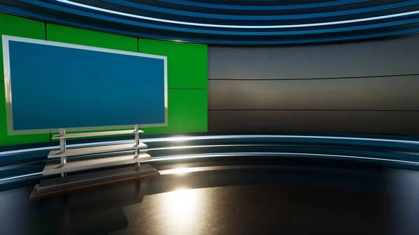 Virtual Studio News Wall Virtual News Studio Background Rendu — Photo