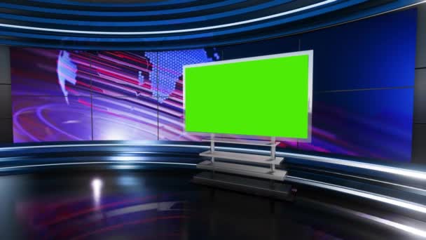 News Studio Set Virtual Green Screen Cuplikan Latar Belakang