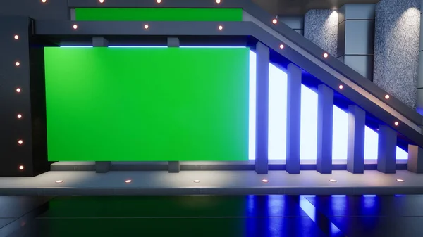 3D Wall3D Sanal Haber Stüdyosu Arkaplanı 'ndaki TV programları için zemin