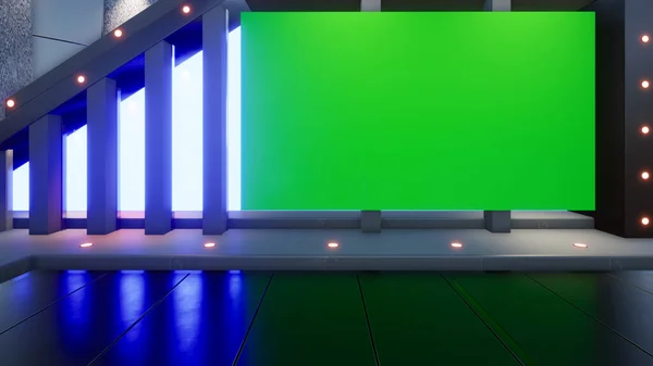 3D Wall3D Sanal Haber Stüdyosu Arkaplanı 'ndaki TV programları için zemin