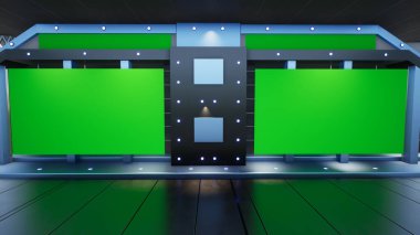 3D Wall3D Sanal Haber Stüdyosu Arkaplanı 'ndaki TV programları için zemin