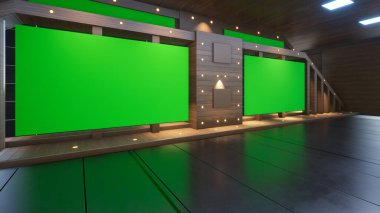 3D Wall3D Sanal Haber Stüdyosu Arkaplanı 'ndaki TV programları için zemin