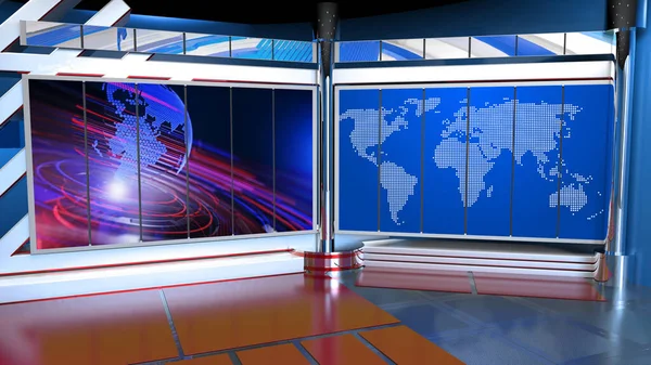 Shows Wall Virtual News Studio Background Rendering — 图库照片