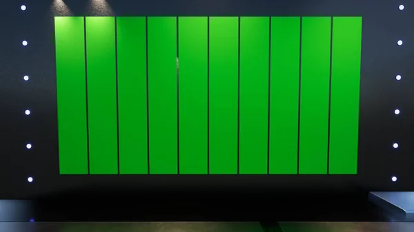 Backdrop Shows Wall Virtual News Studio Background Rendering — Stock Photo, Image