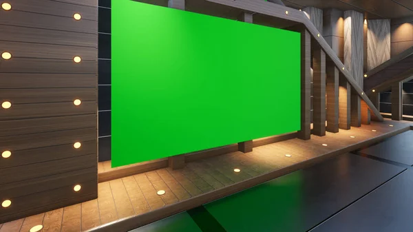 Bakgrund För Visar Wall Virtual News Studio Bakgrund Rendering — Stockfoto