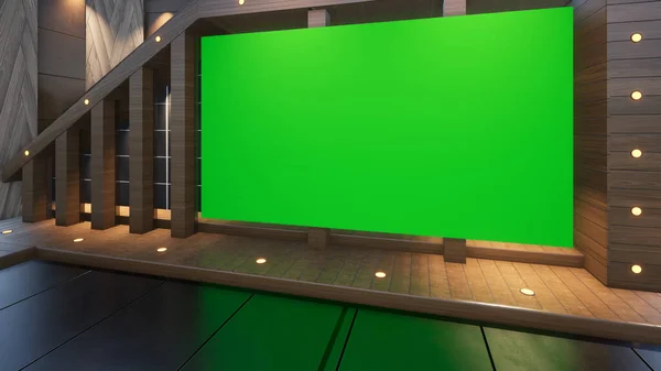 Backdrop For TV Shows .TV On Wall.3D Virtual News Studio Background, 3d rendering
