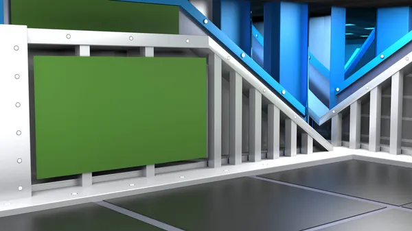 Backdrop For TV Shows .TV On Wall.3D Virtual News Studio Background, 3d rendering