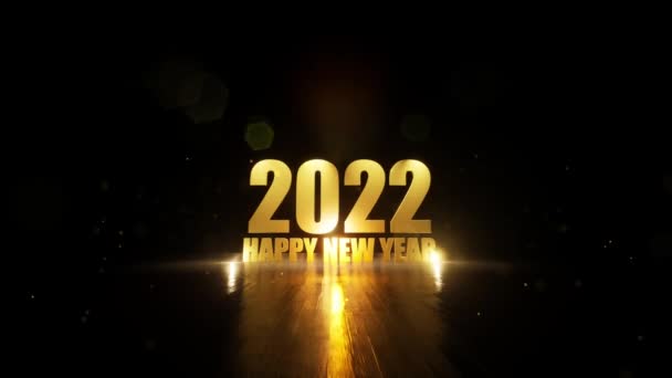 Golden 2022 Happy New Year Greeting Happy 2022 New Year — Stock videók